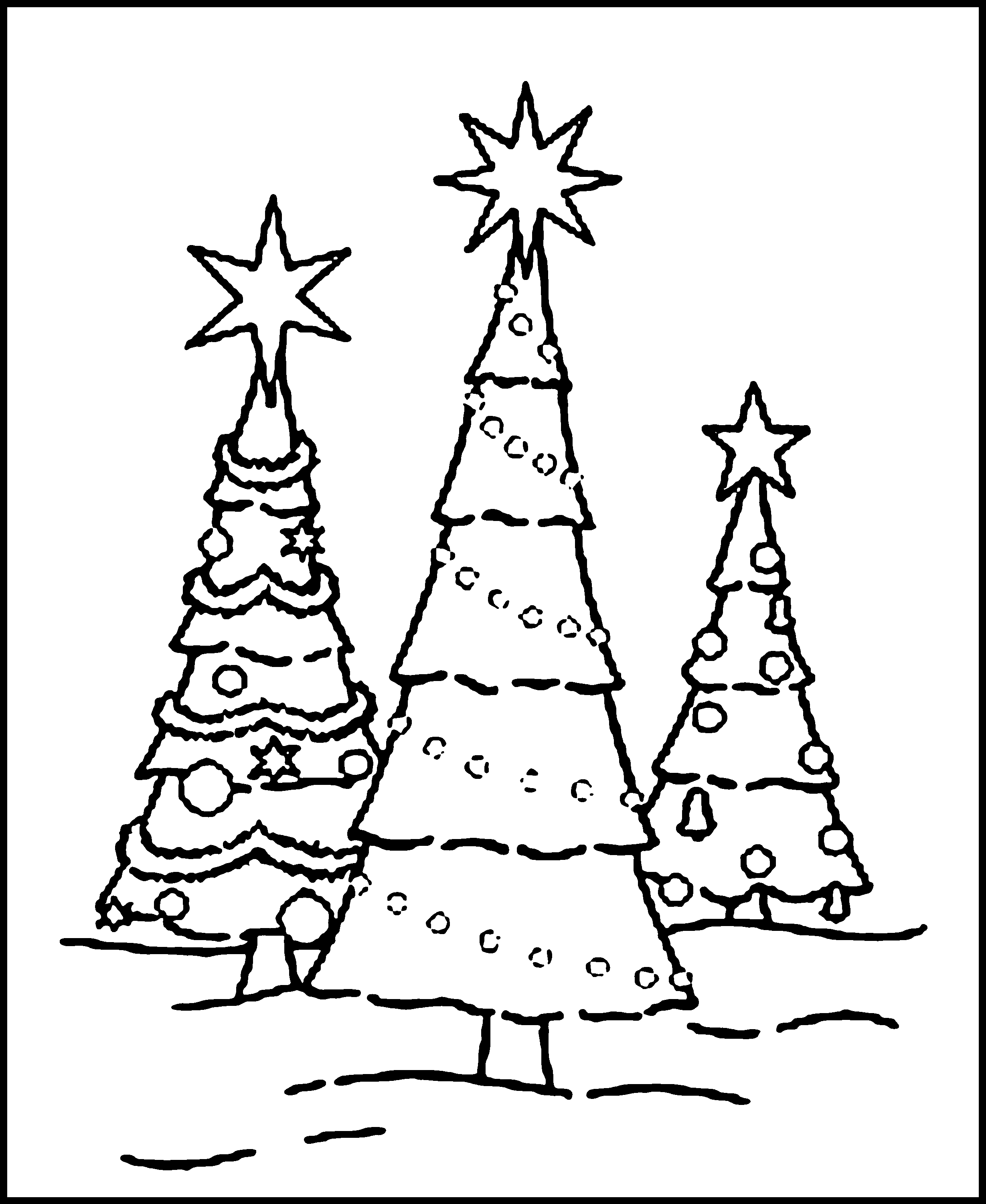 Christmas Tree Coloring Pages for Preschoolers