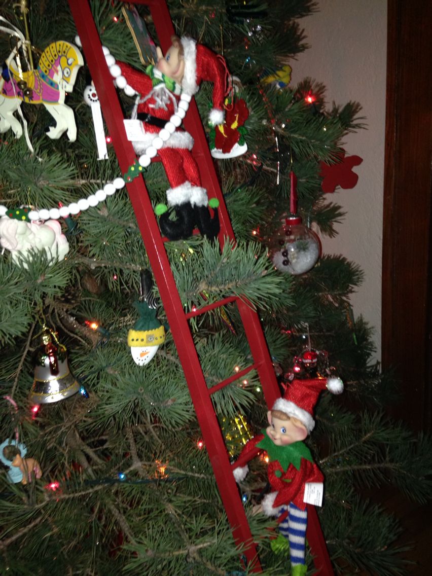 Elf on the Shelf Christmas Tree Ladder Ideas