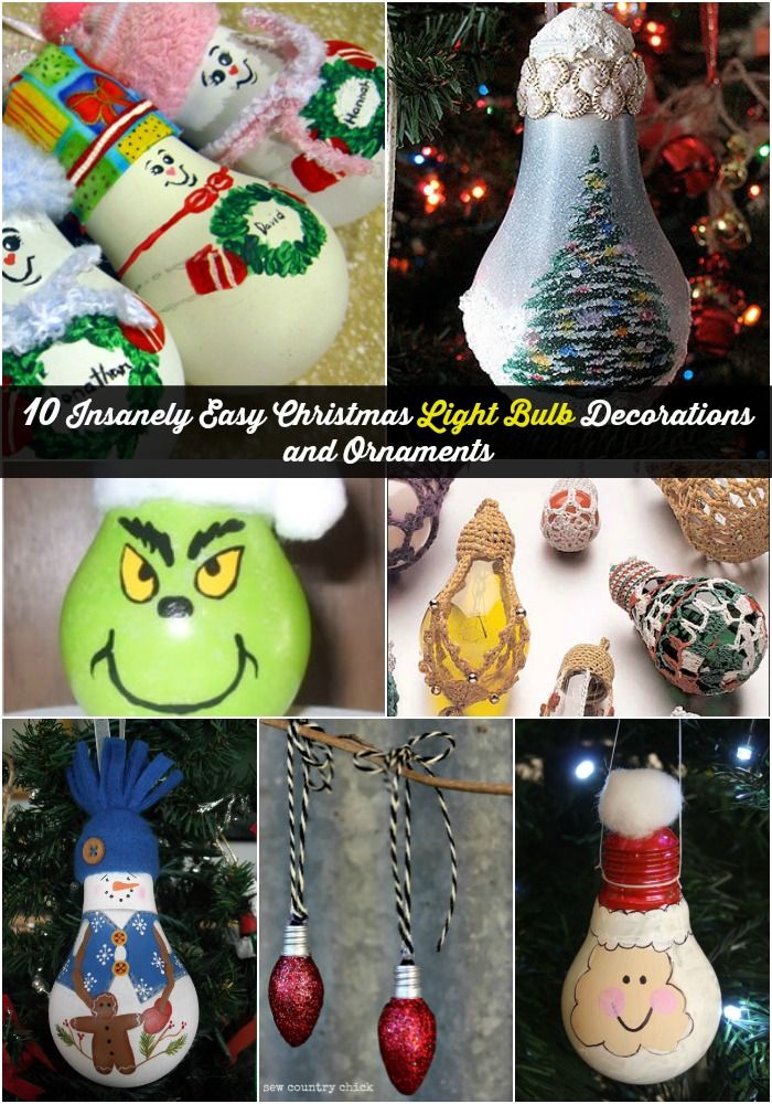 Painted Light Bulb Christmas Tree Ornament Idea