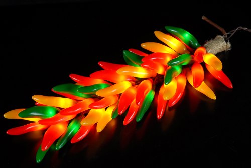 Red chili lights on Christmas tree