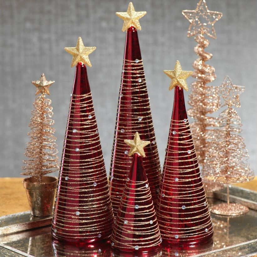 Red Christmas Cone Tree Inspiration