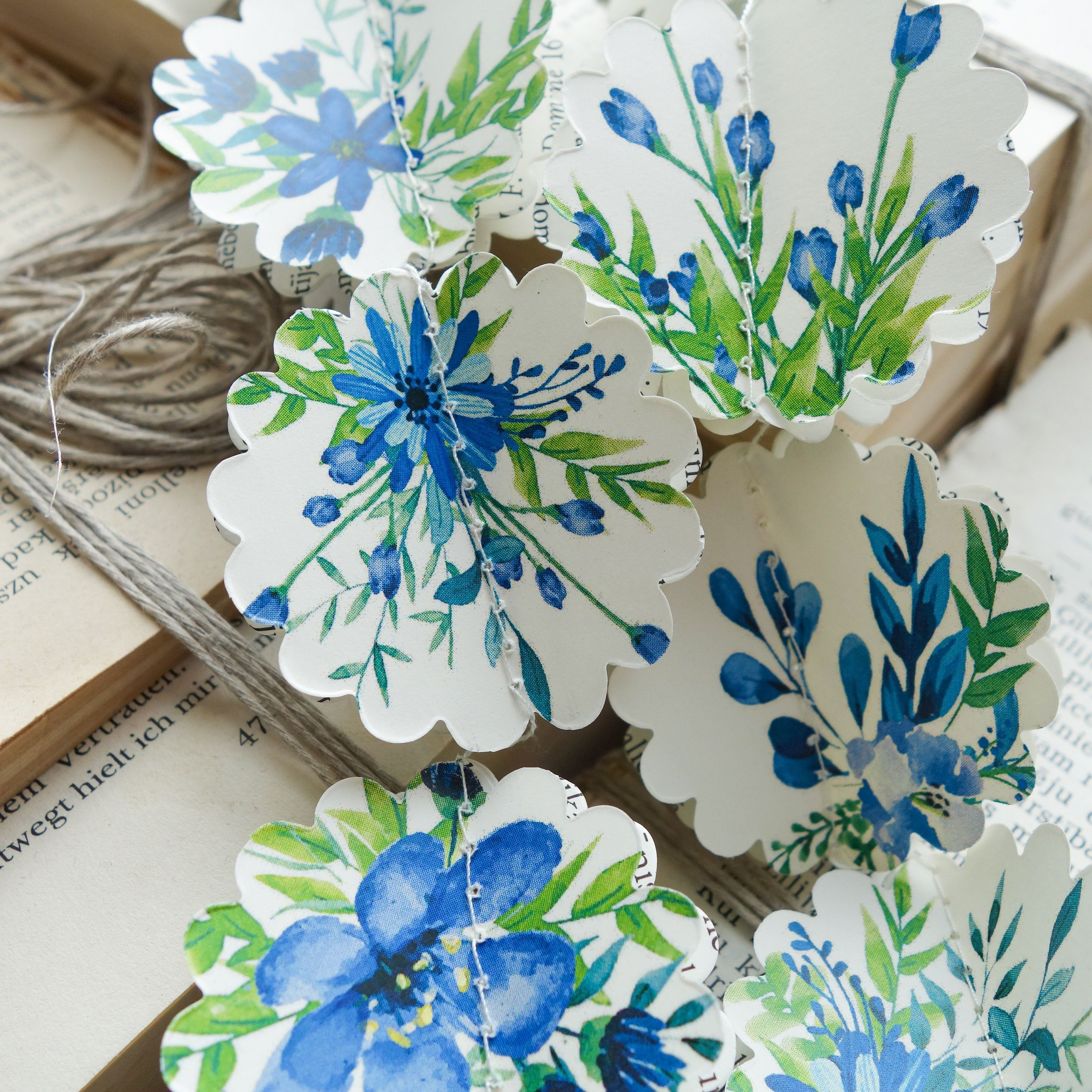 Blue Flower Garland Ideas