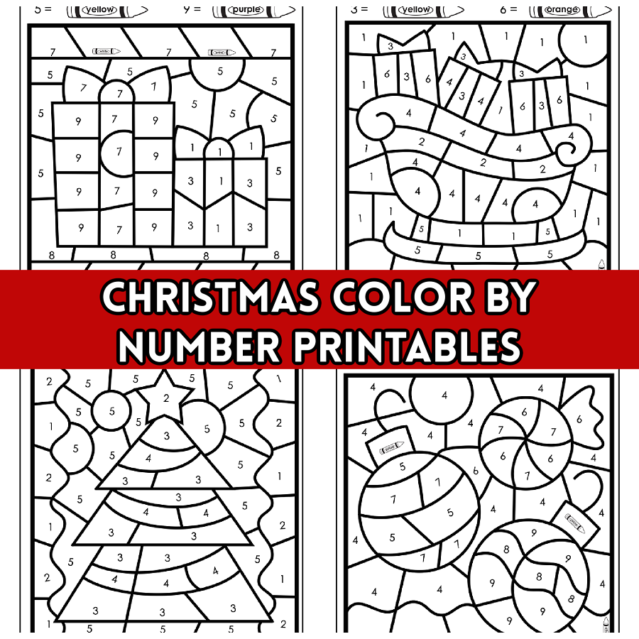 Christmas Color by Number Templates