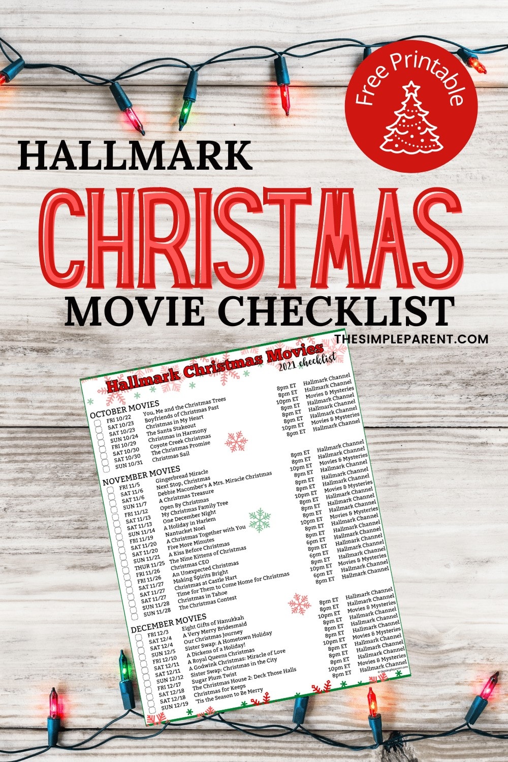 Hallmark Christmas Movies Watching List