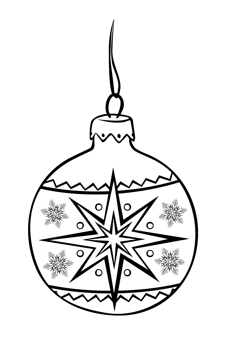 Christmas Ball Frame Colouring Page