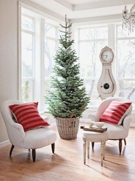 Christmas tree in a small room