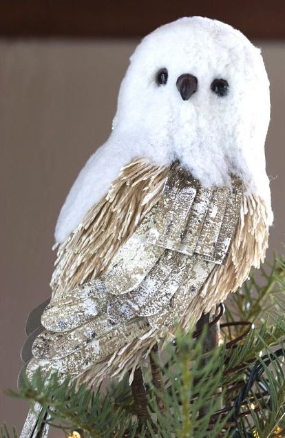 Snowy Owl Christmas Tree Topper