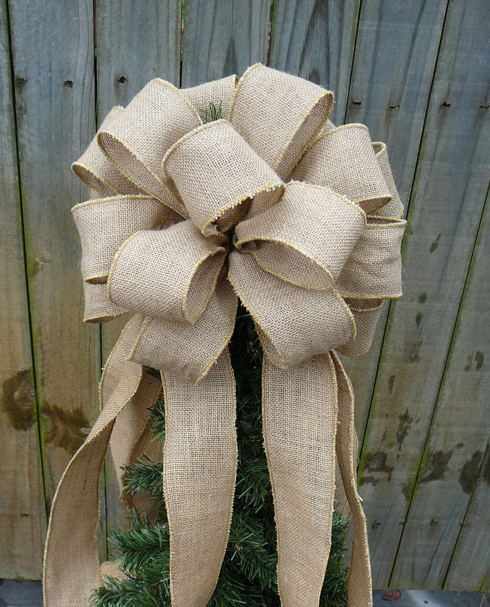 Add A Rustic Touch With A Christmas Tree Burlap Bow