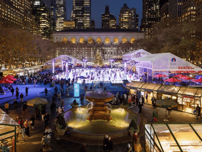 Bryant Park Christmas Market Ice Skating