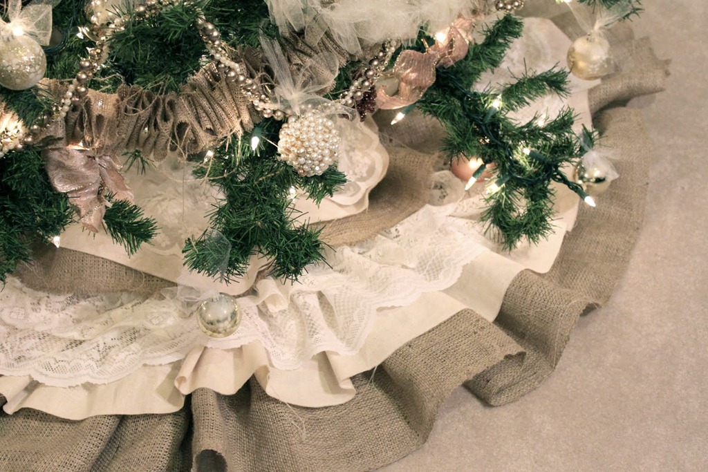 Burlap and Lace Tree Skirt