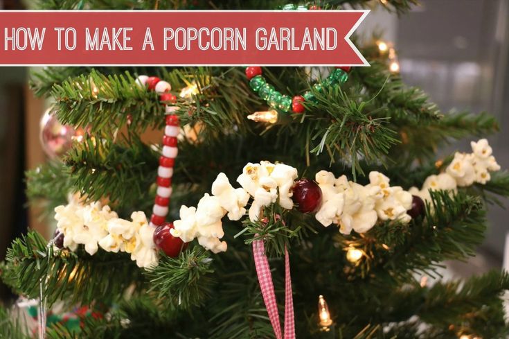 Candy Cane Popcorn Garland