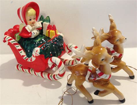 Ceramic Christmas sleigh collectibles