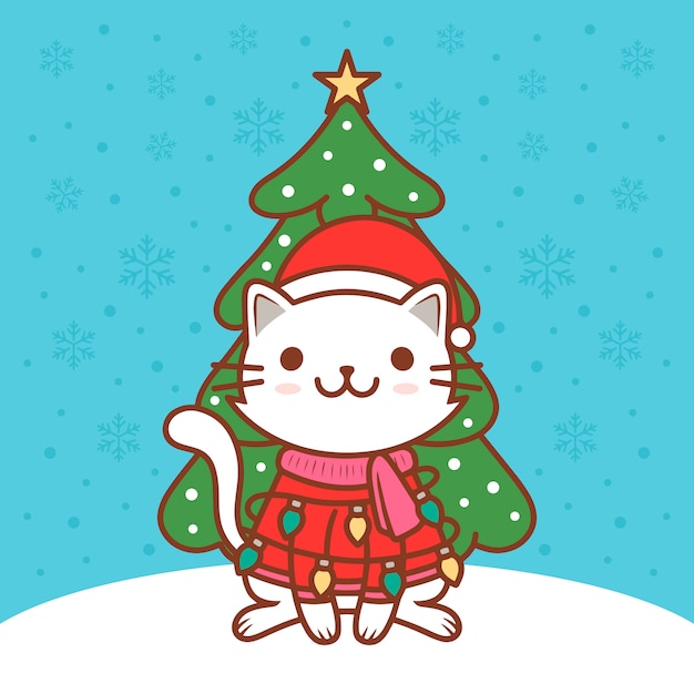 Christmas cat illustrations