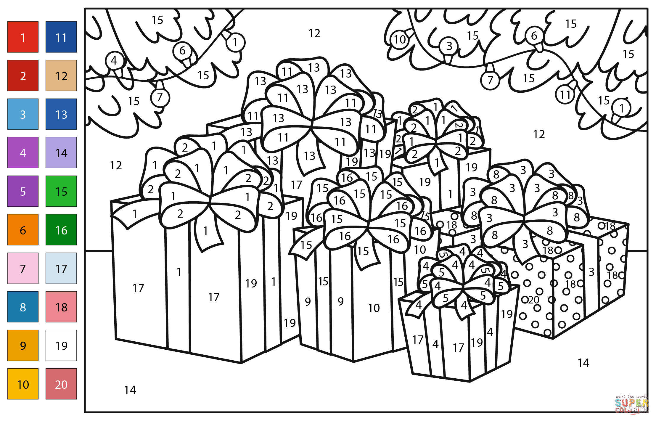 Christmas Gift Color by Number