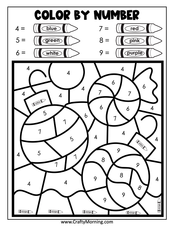 Christmas Ornament Color by Number