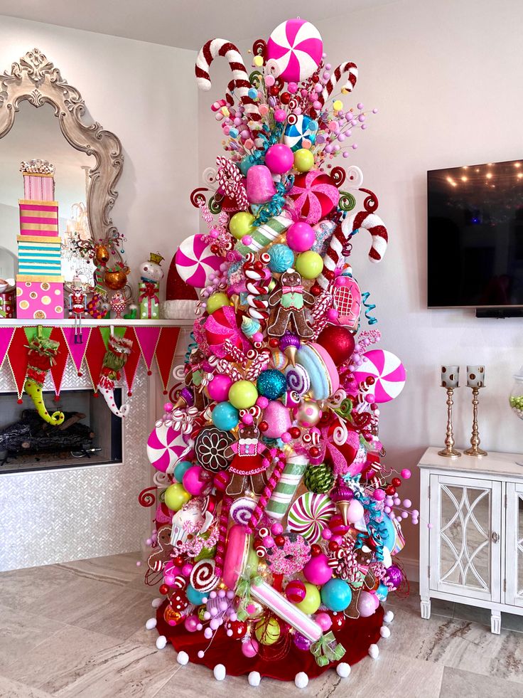 Christmas Tree Decorated With Candy Theme Inspiration