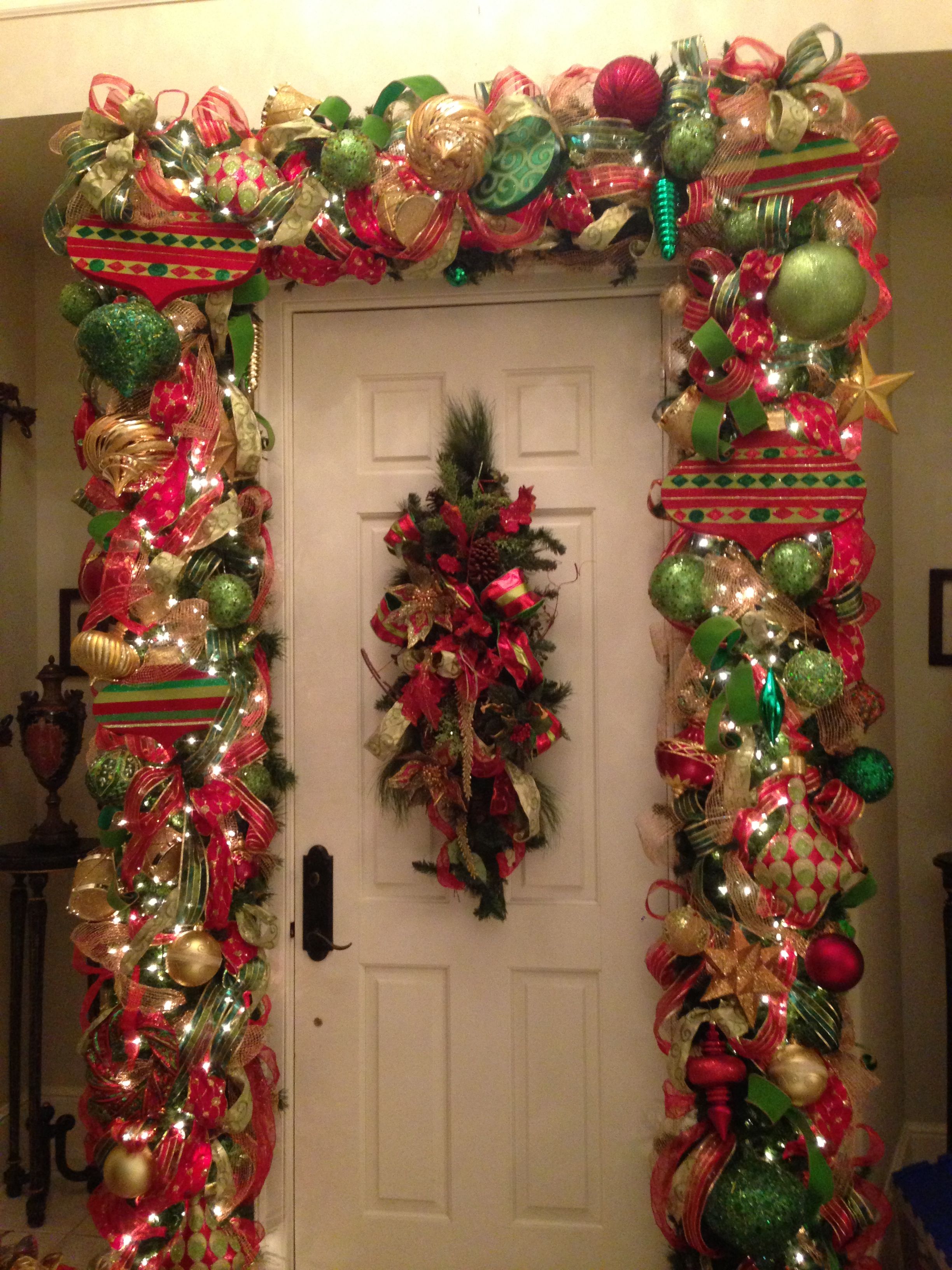 Christmas Tree Garland Ideas Red, Green, Gold