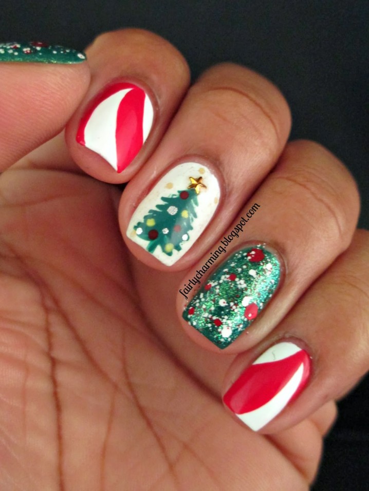 Christmas Tree Nail Design