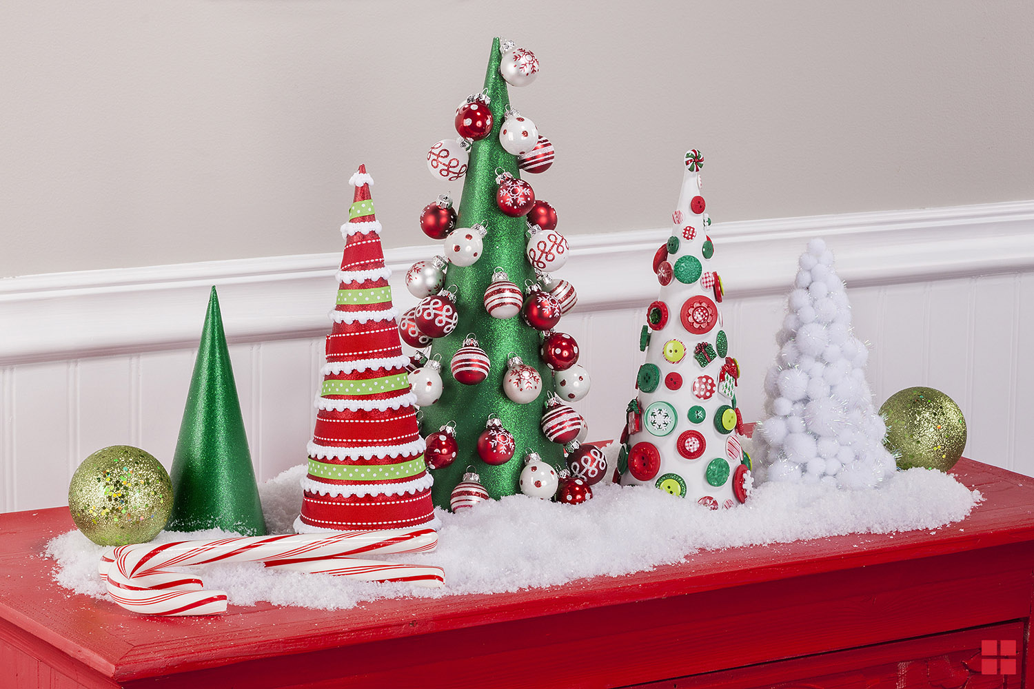 Christmas Tree Styrofoam Cone Decoration Ideas