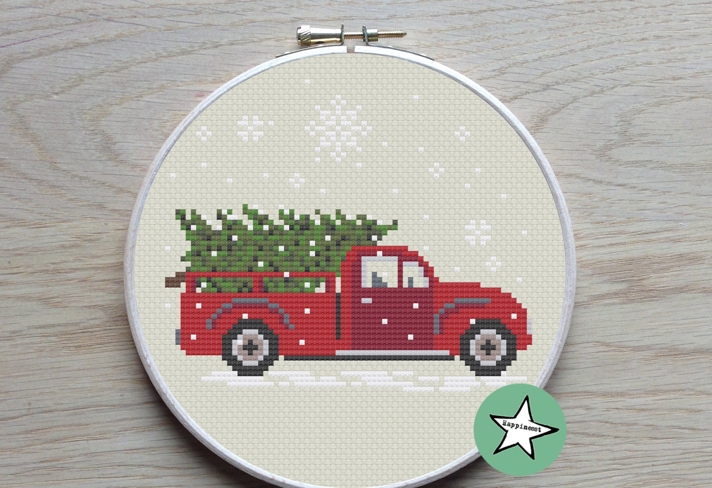 Christmas Tree Truck Cross Stitch Pattern