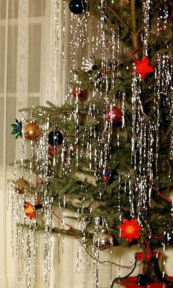 Christmas Tree With Tinsel Icicles