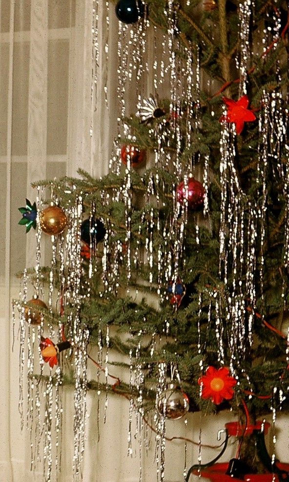 Christmas Trees With Tinsel Icicles: A Classic Holiday Look