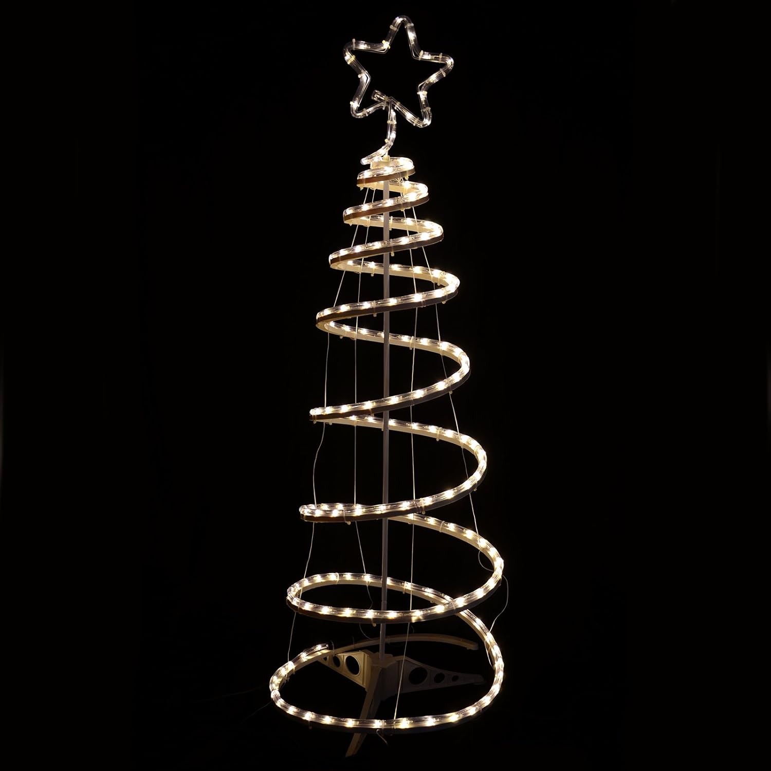 Classic White and Green LED Spiral Tree