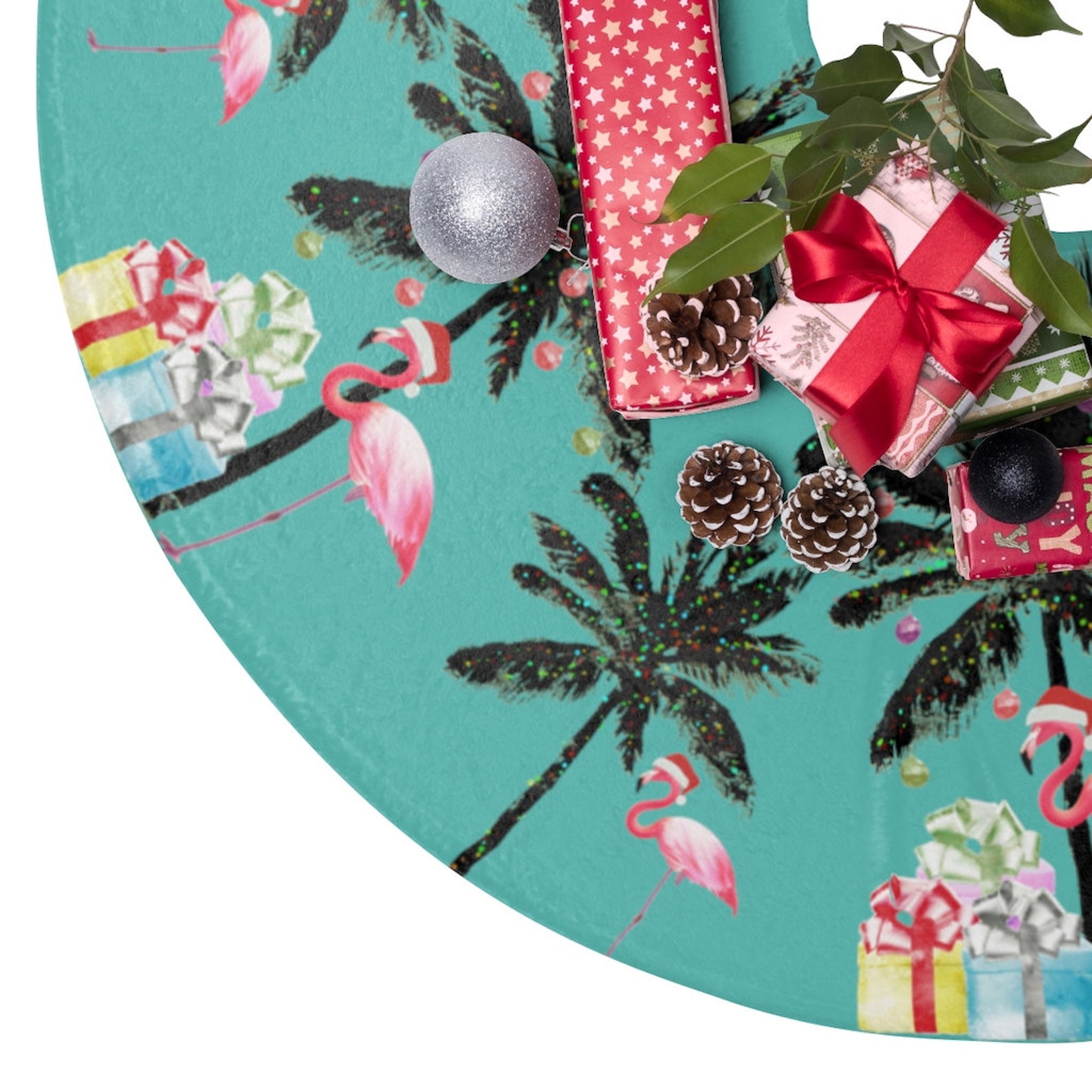 Coastal Christmas Pastel Tree Skirt