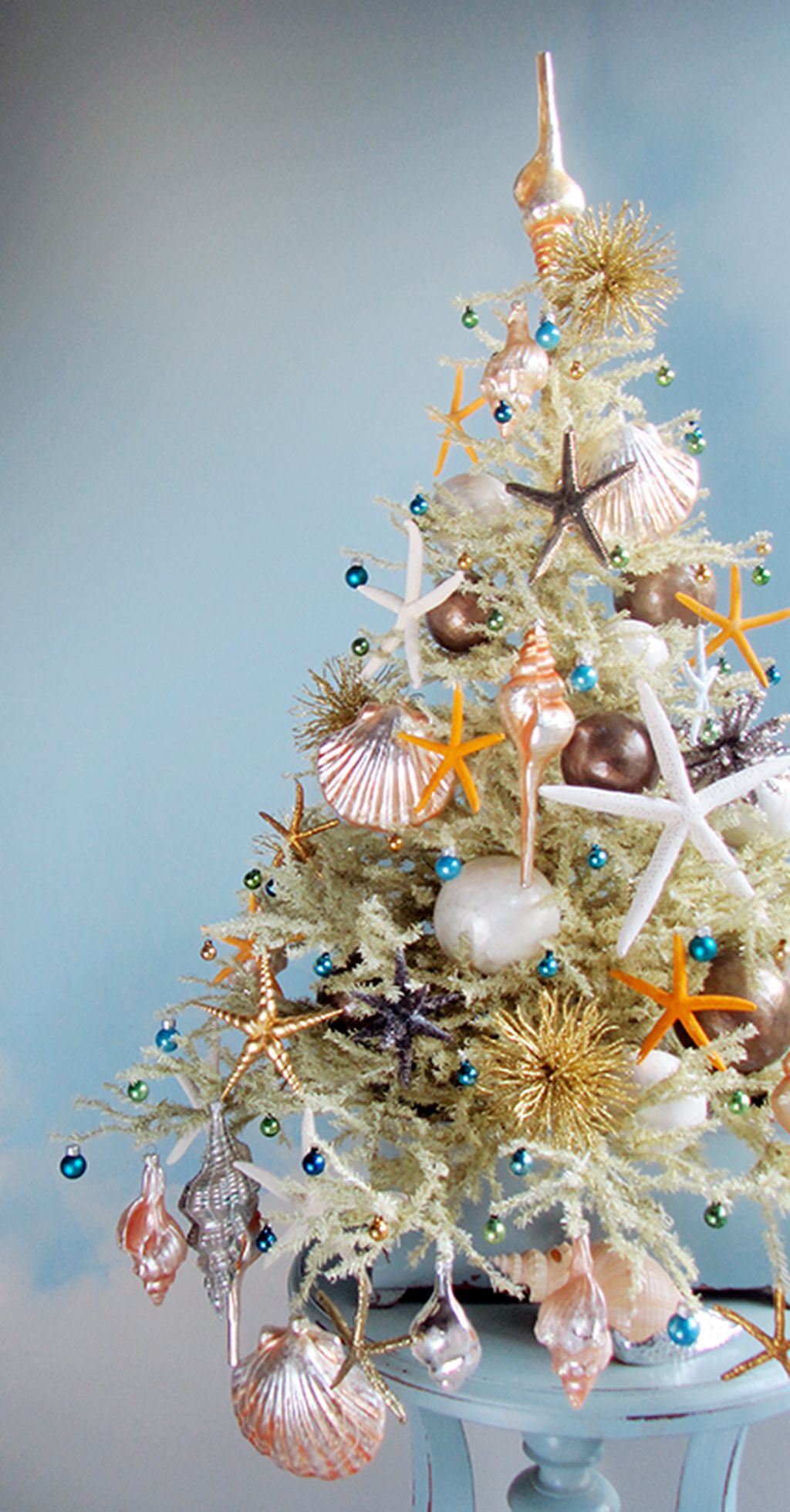 Coastal Themed Mini Christmas Tree Ornaments