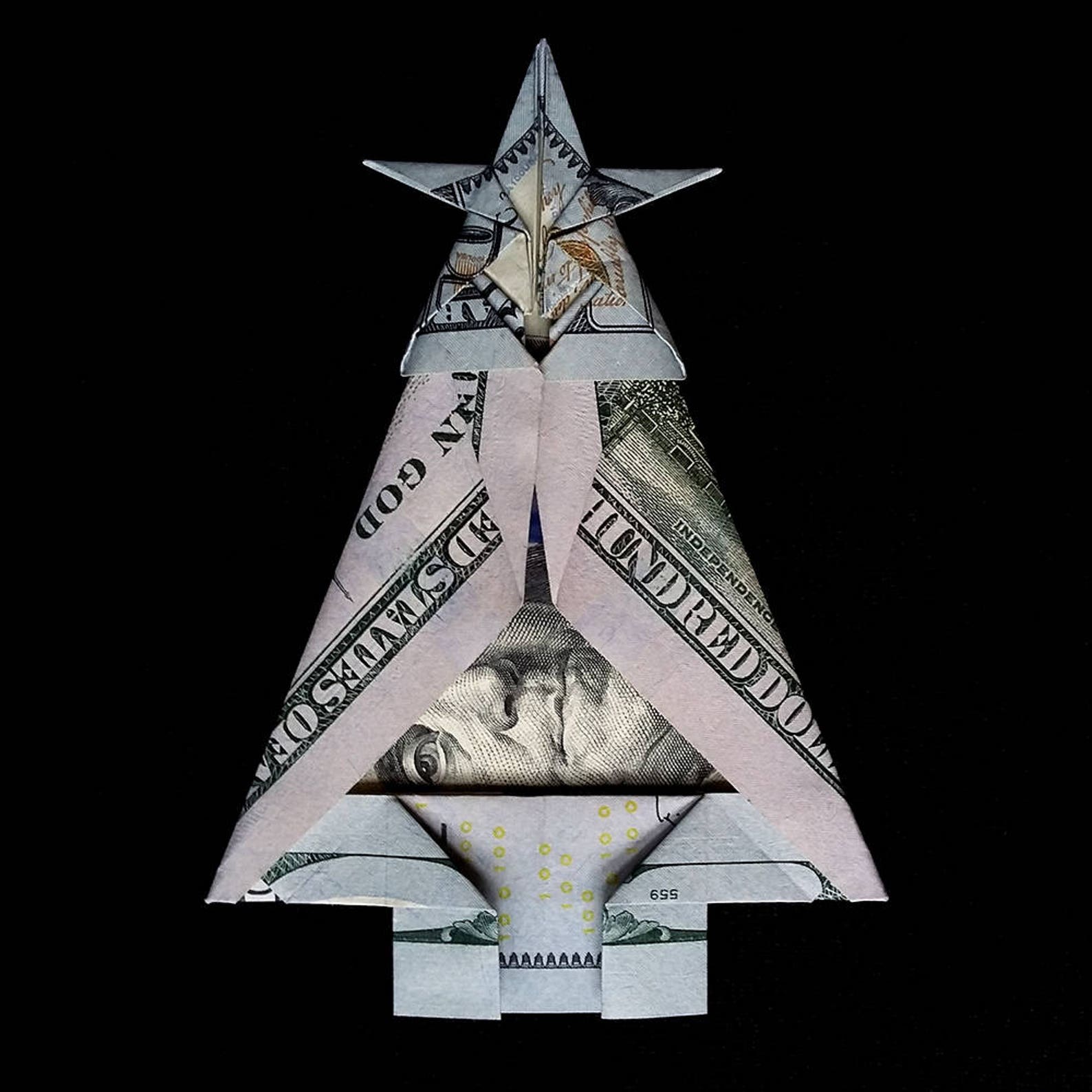 Creative Origami Dollar Bill Christmas Tree