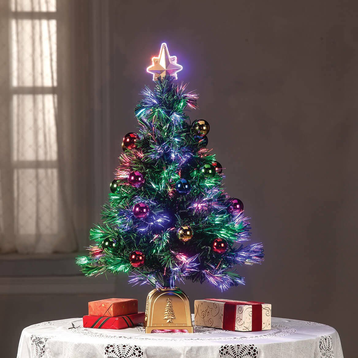 Fiberoptic Christmas Tree with Ornaments