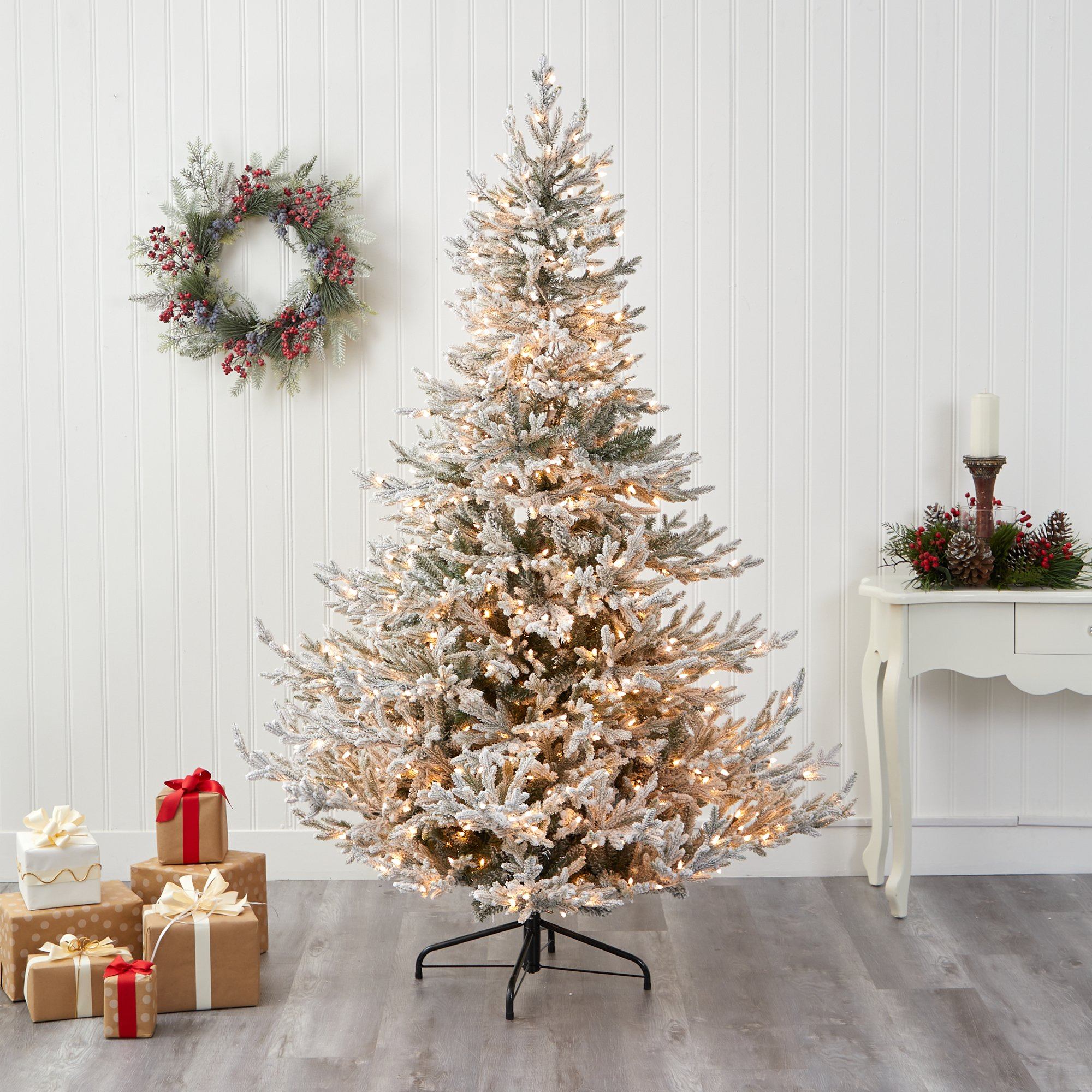 Fraser Flocked Christmas Tree Decorating Ideas Gallery