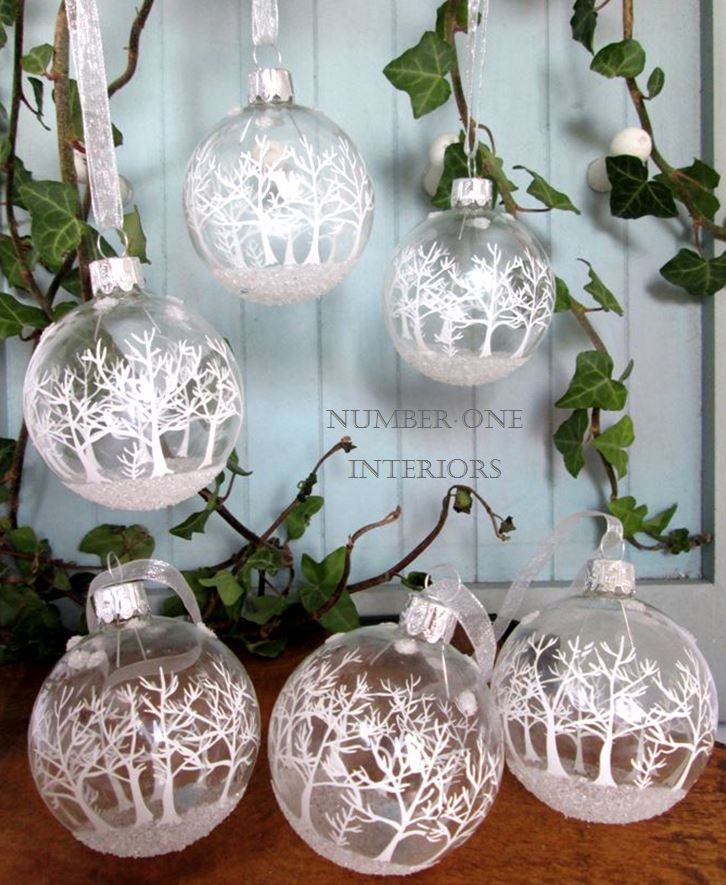 Frosted glass Christmas decorations