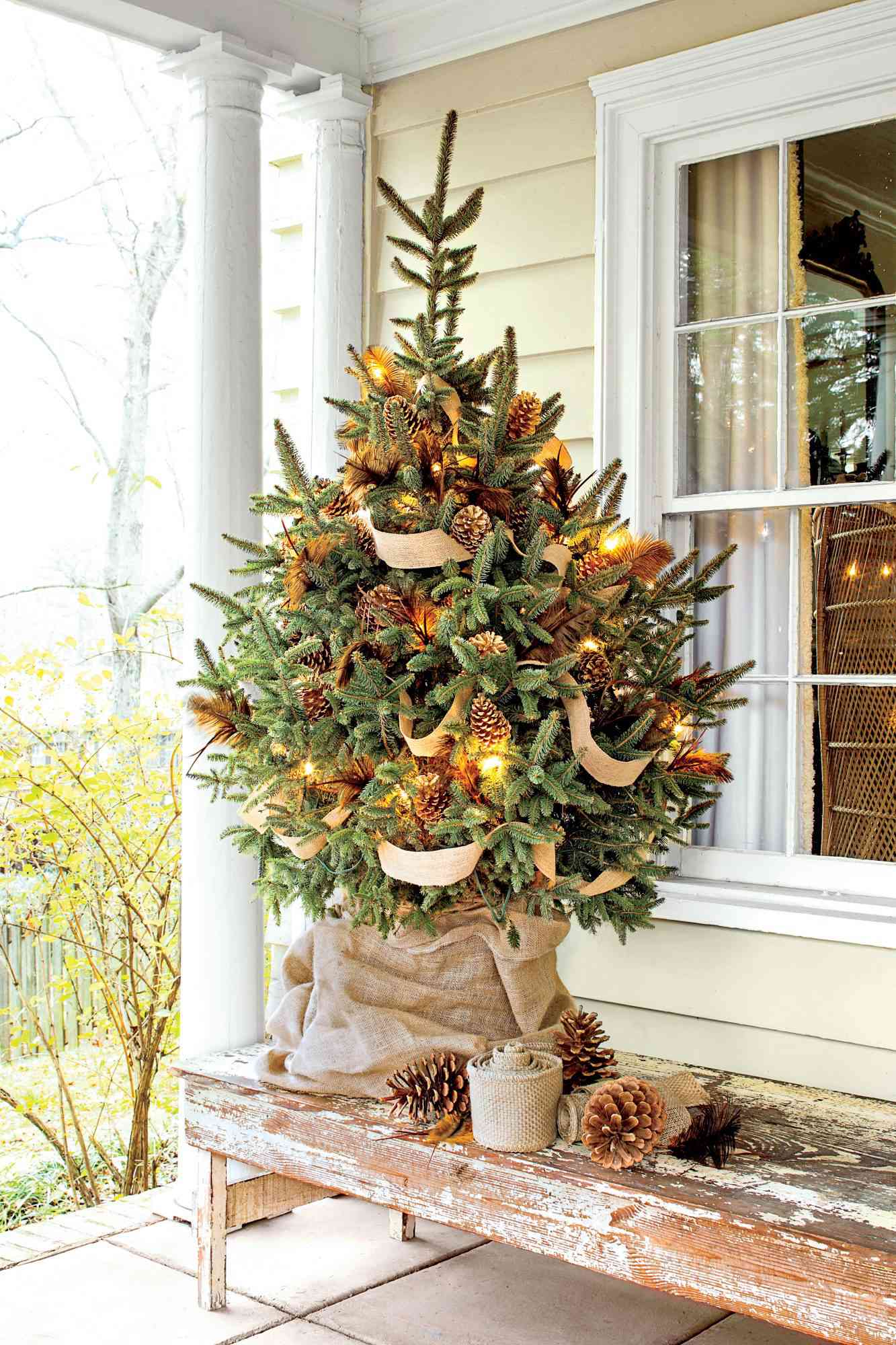 Garland on a Christmas tree