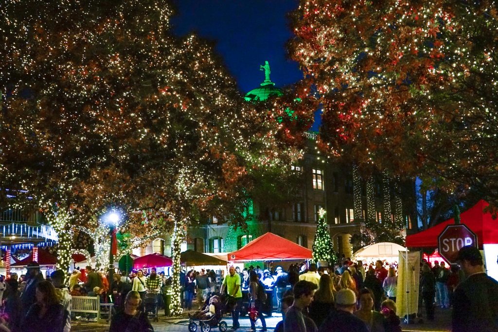 Georgetown Square during Christmas