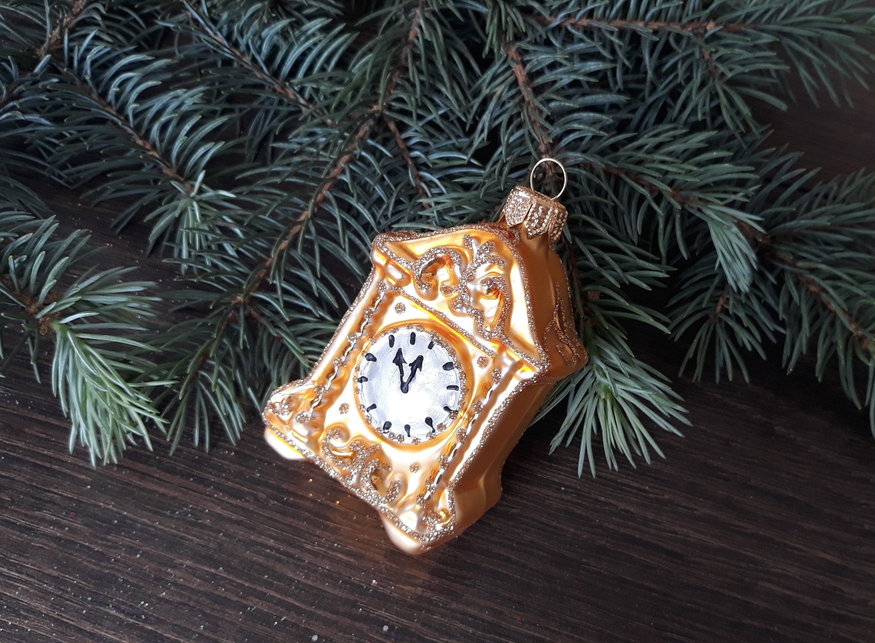 Glass clock ornaments