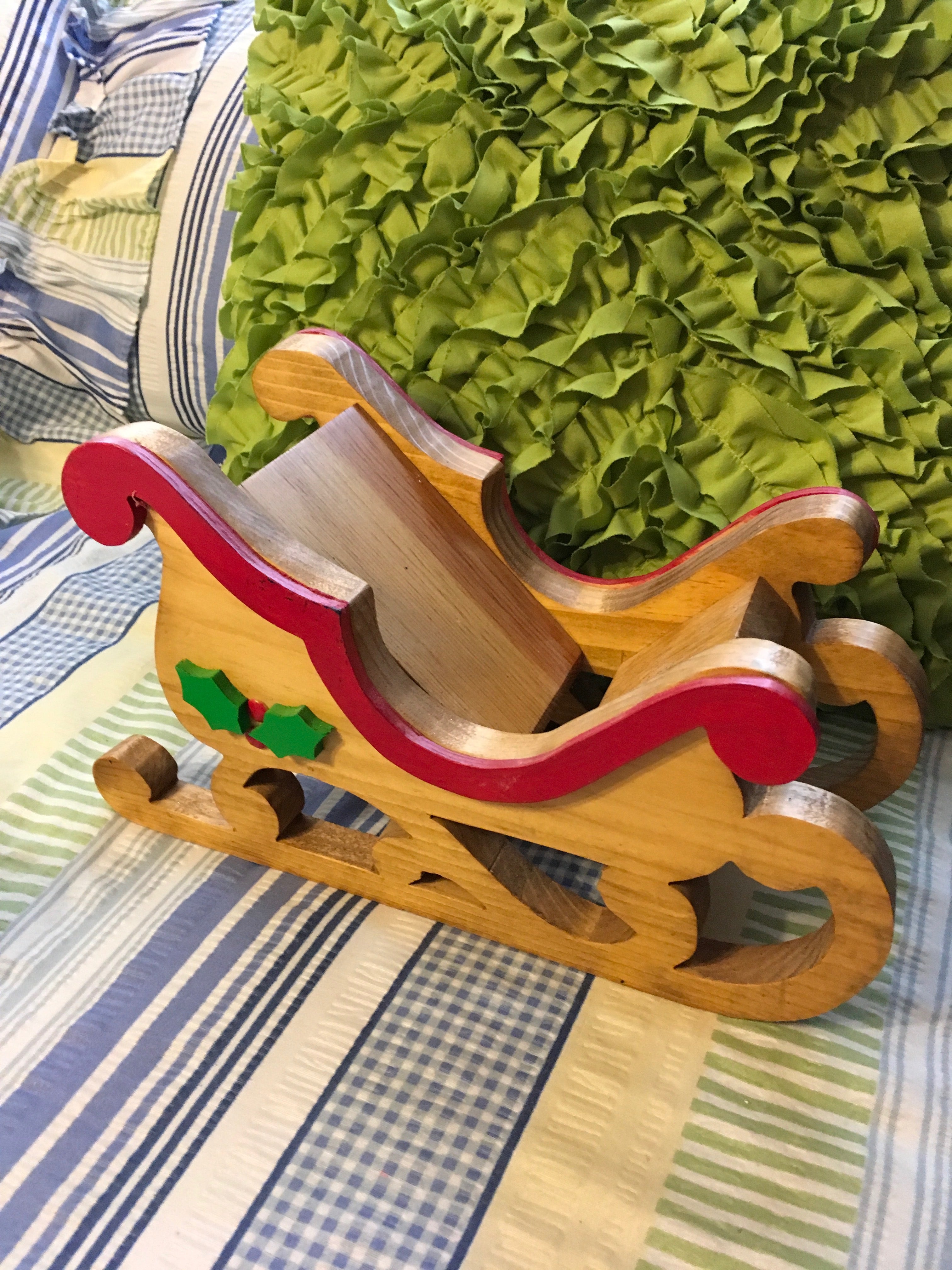 Handmade Christmas sleigh collectibles