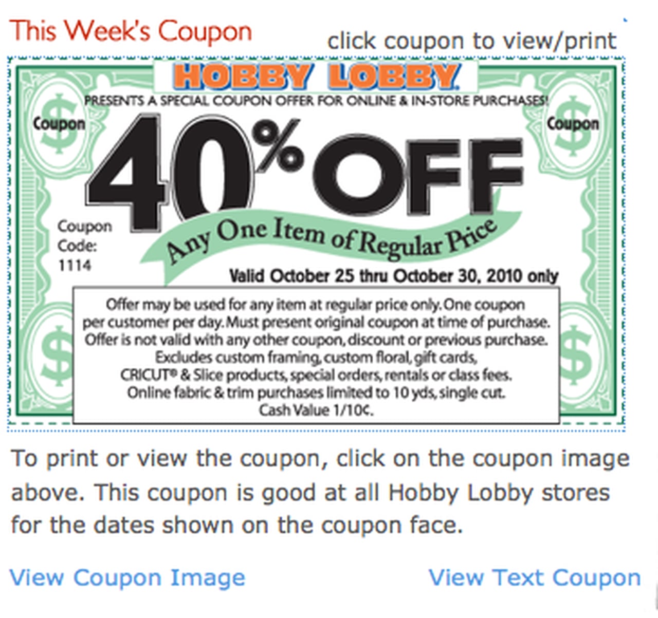 Hobby Lobby Coupon