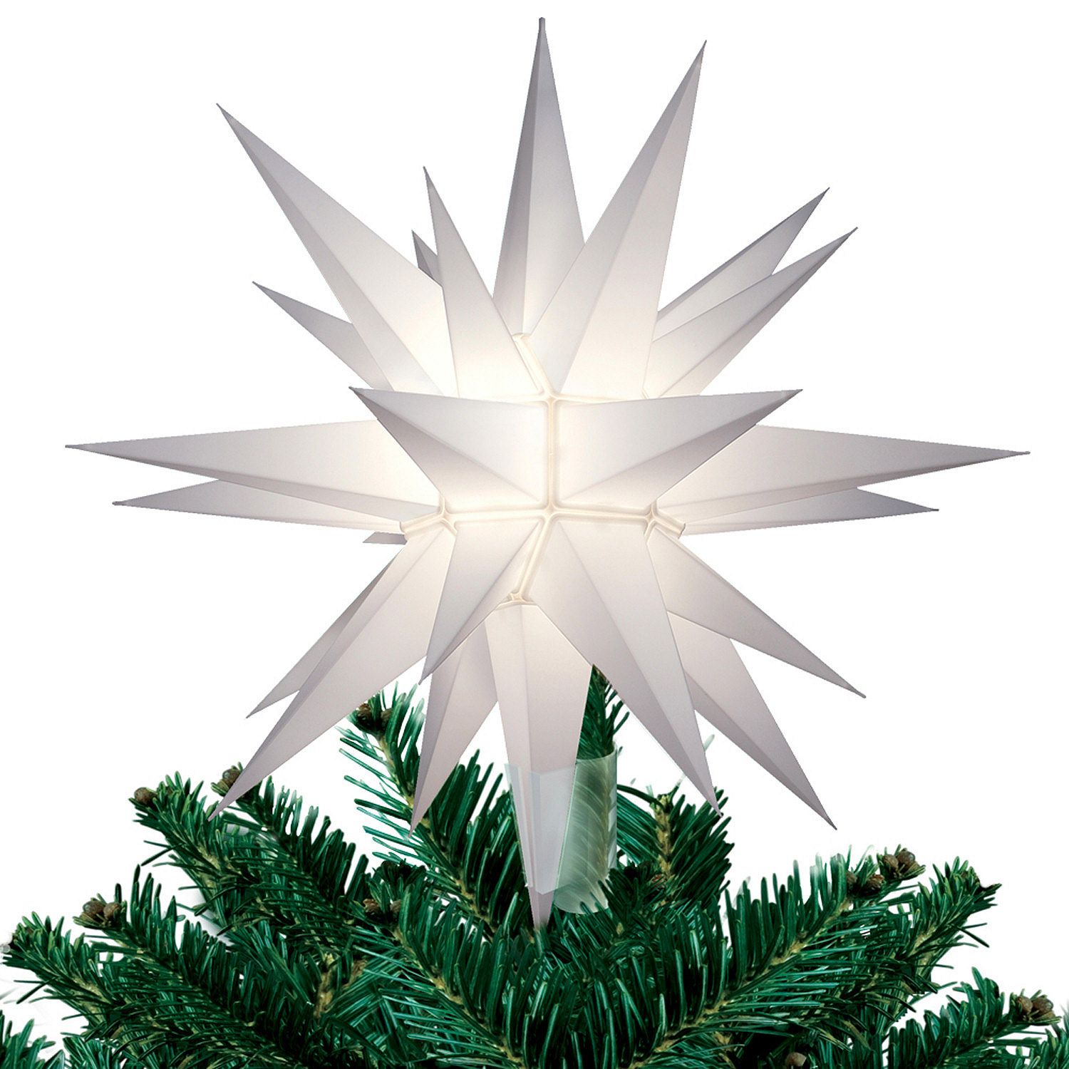 Light-Up White Christmas Tree Star