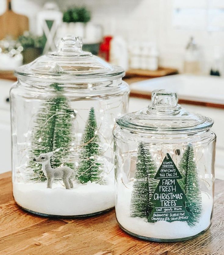 Mini Christmas Tree Decorations in a Jar