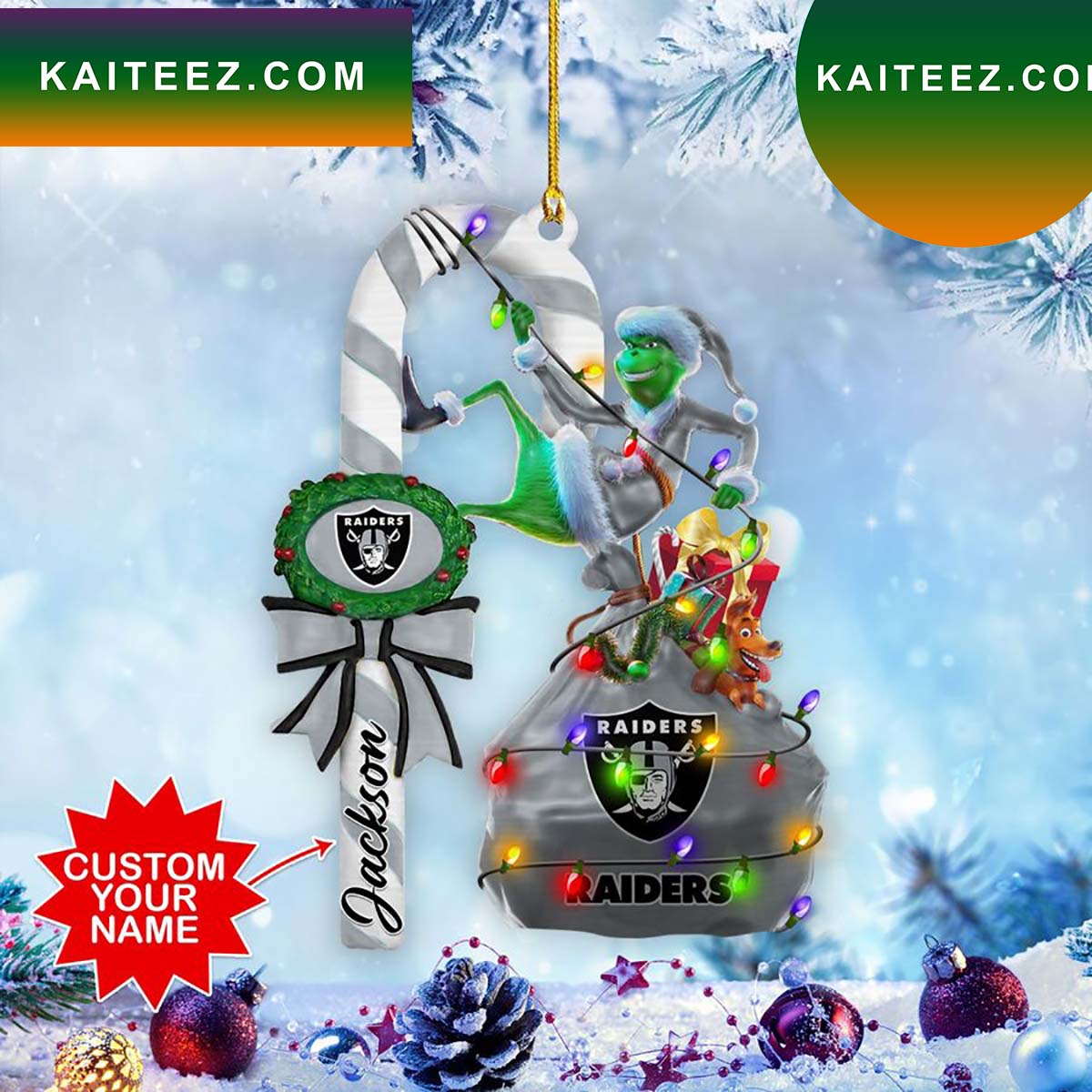 Oakland Raiders custom ornaments