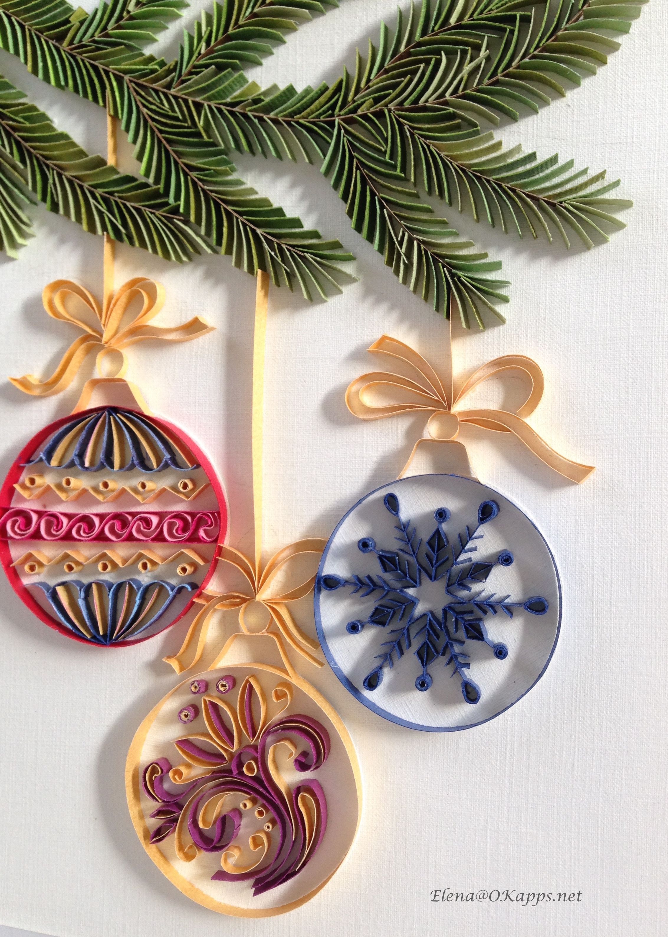 Paper Quilled Christmas Tree Decorations