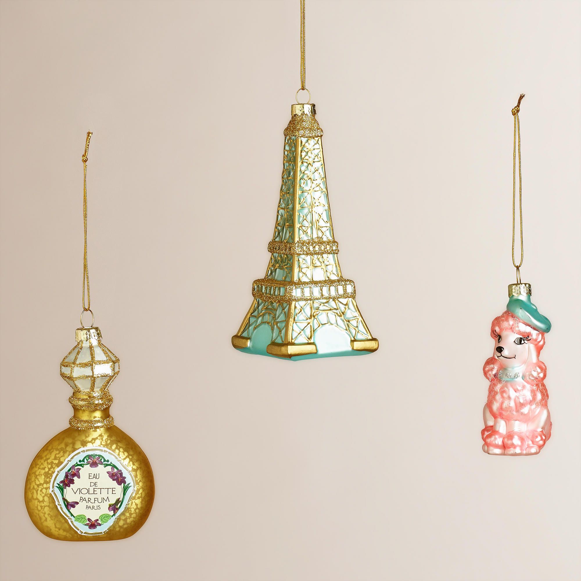 Paris-themed ornaments