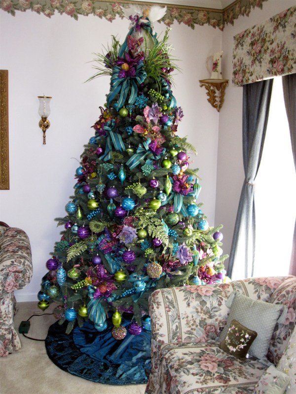 Peacock Themed Christmas Tree