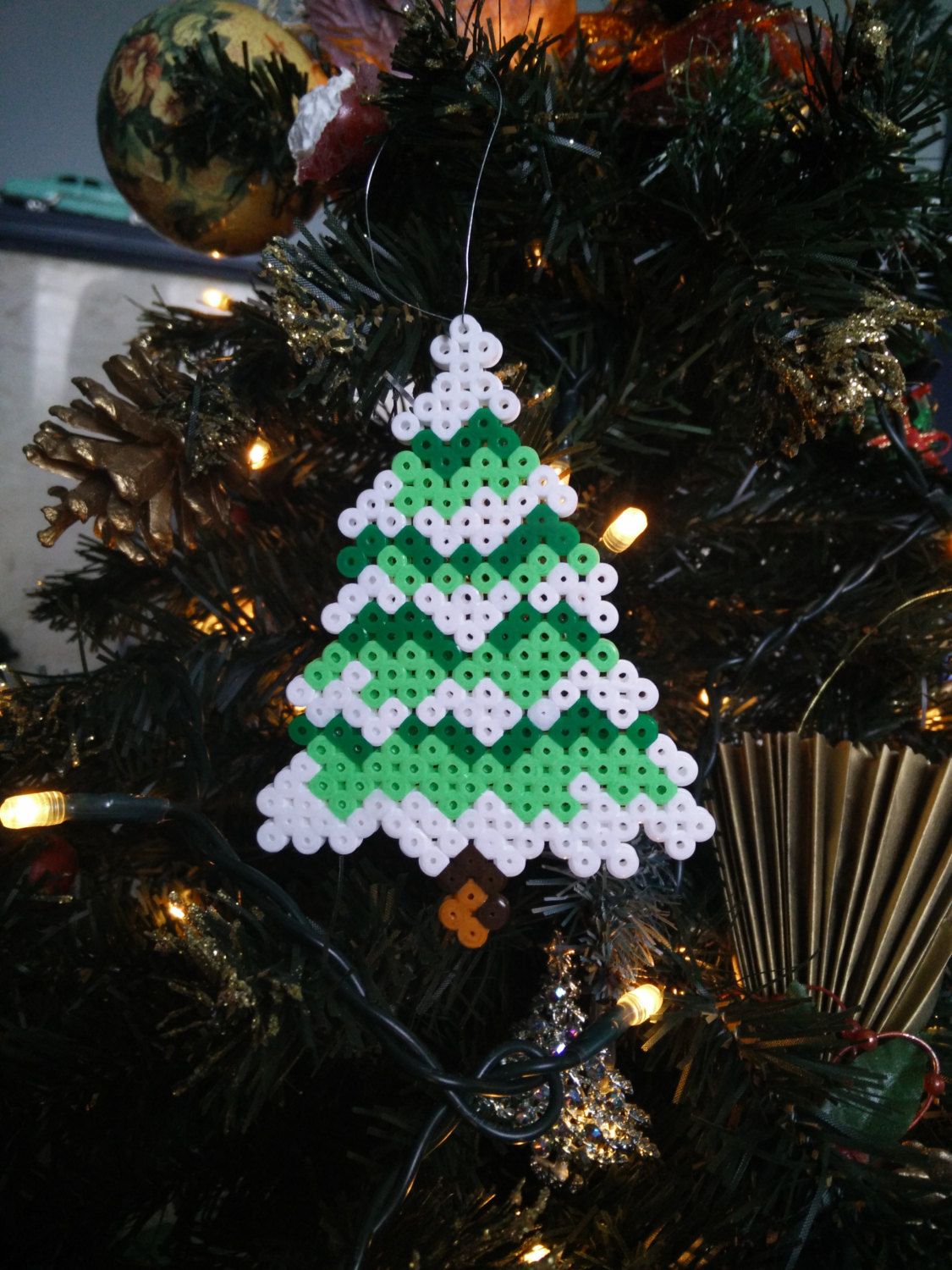 Perler Beads Christmas Tree Fairy Lights