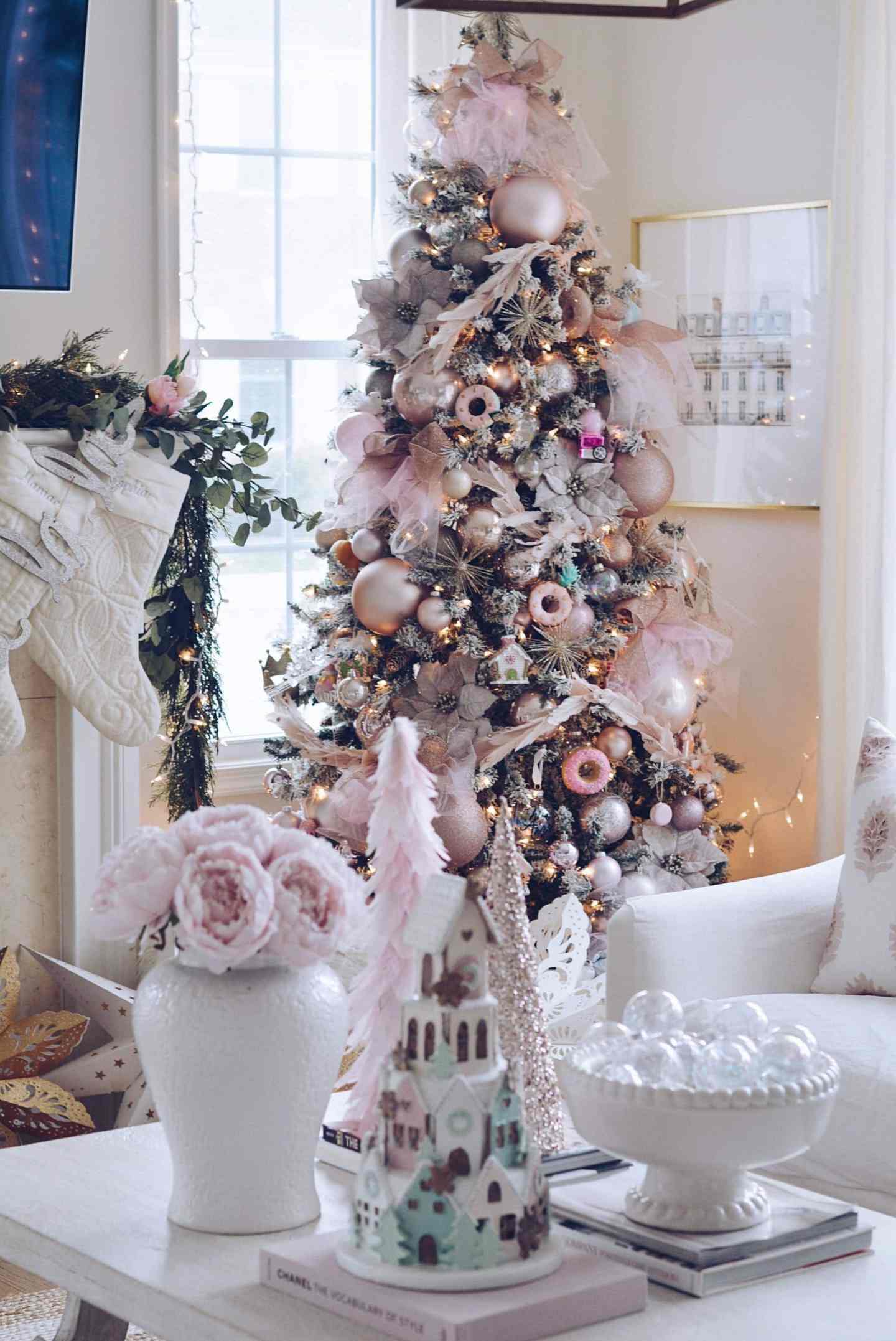 Pink and Brown Christmas Tree Decor