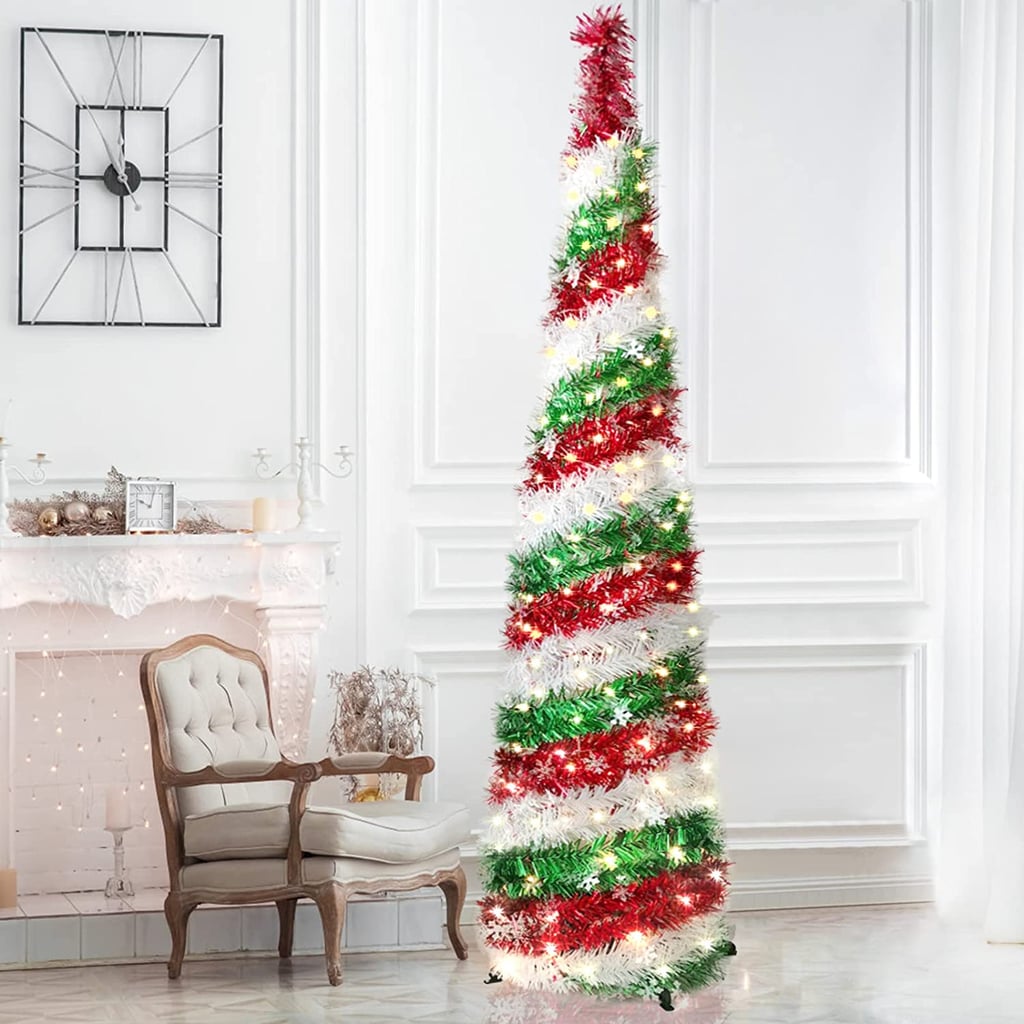 Pop-up collapsible Christmas tree with ornaments