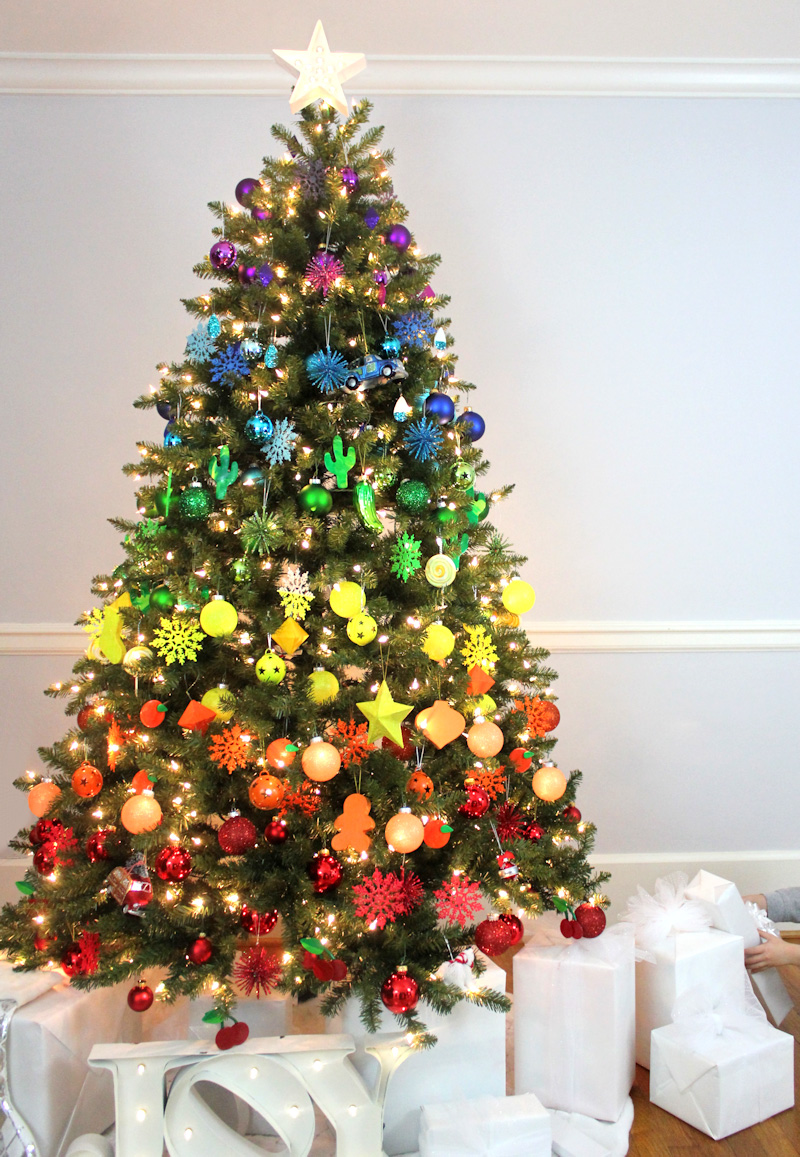 Rainbow Christmas Tree Color Scheme Ideas