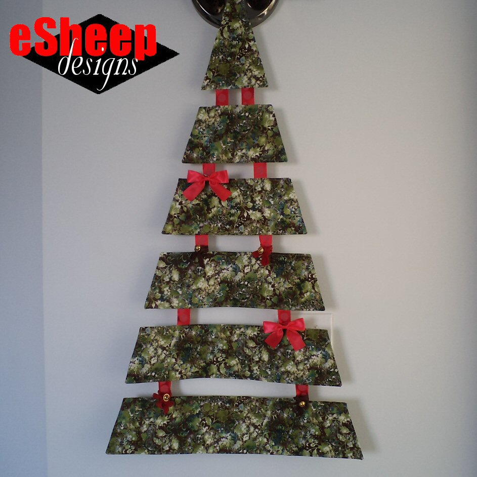 Recycled Fabric Christmas Tree Wall Hanging