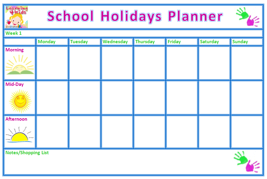 School Schedules and Holidays